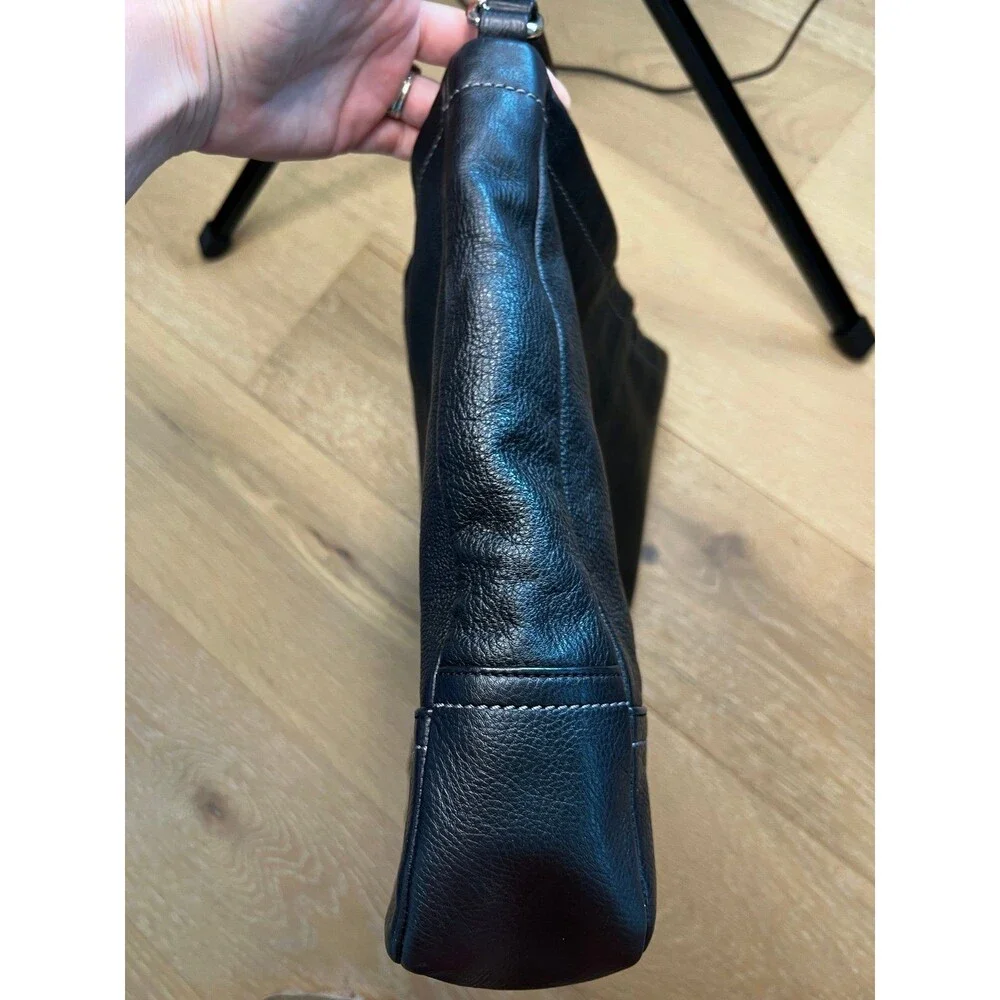 COACH Pebble Black Leather Handbag Shoulder Bag Purse Hoho K1305-F23292 - Picture 11 of 12